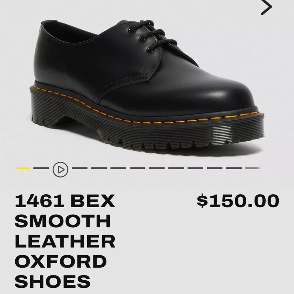 Dr. Martens 1461 Bex Smooth Leather Oxford Black Shoes | Size W5 or M4 - Picture 8 of 8